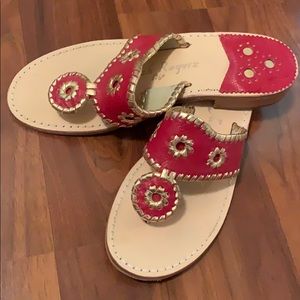Red and gold Jack Rogers